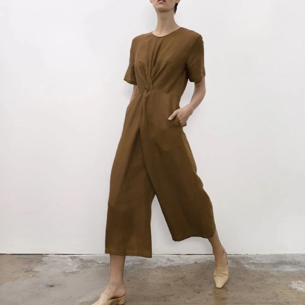 Shaina Mote Verana Linen Wide Leg Jumpsuit Size 2 I LA Designer - Picture 1 of 13